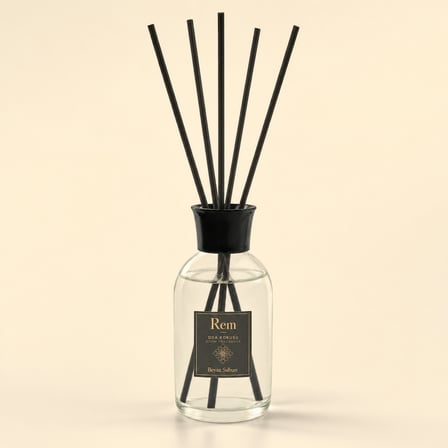 Beyaz Sabun 100 ml Fiber Çubuklu Oda Kokusu – Şeffaf Uzun Silindir Cam Şişe