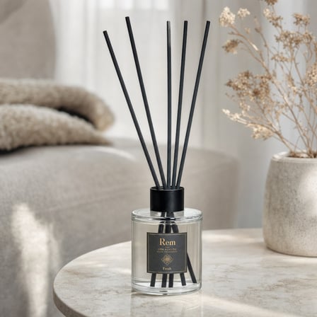 Fresh 100 ml Fiber Çubuklu Oda Kokusu – Silindir Oval Yuvarlak Cam Şişe