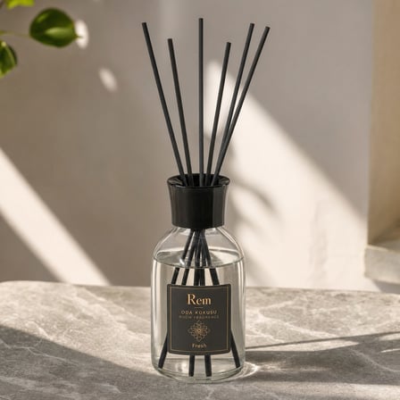 Fresh 100 ml Fiber Çubuklu Oda Kokusu – Şeffaf Uzun Silindir Cam Şişe