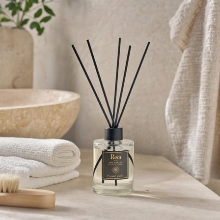 Portakal Çiçeği 100 ml Fiber Çubuklu Oda Kokusu – Silindir Oval Yuvarlak Cam Şişe