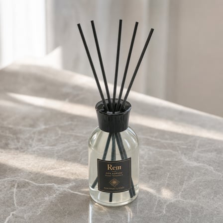 Portakal Çiçeği 100 ml Fiber Çubuklu Oda Kokusu – Şeffaf Uzun Silindir Cam Şişe