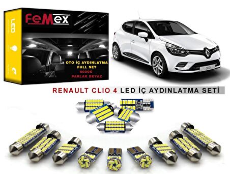 Renault Clio 4 LED İç Aydınlatma Ampul Seti FEMEX Parlak Beyaz