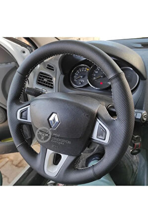 Renault Megane 3 Araca Özel Direksiyon Kılıfı Derisi Olan Araçlara Uyumludur