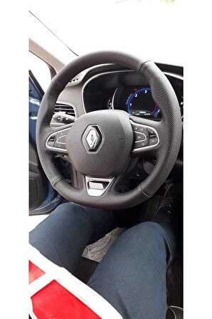 Renault Megane 4 Noktalı Düz Model Araca Özel Direksiyon Kılıfı