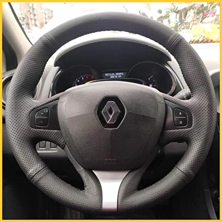 Renault Clio 4 FAZ 1 2014-2017 Araca Özel Direksiyon Kılıfı (Makyajlı Kasalara Uyumlu Değildir)