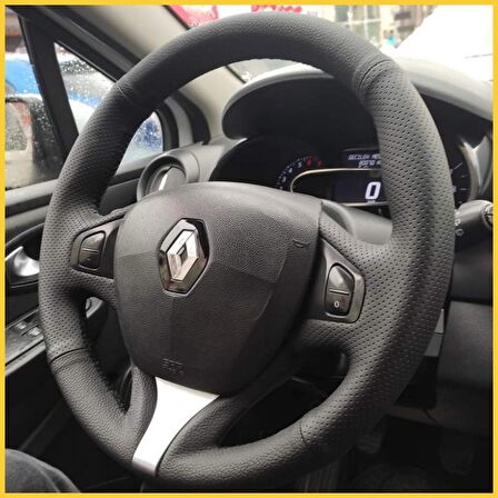 Renault Clio 4 FAZ 1 2014-2017 Araca Özel Direksiyon Kılıfı (Makyajlı Kasalara Uyumlu Değildir)