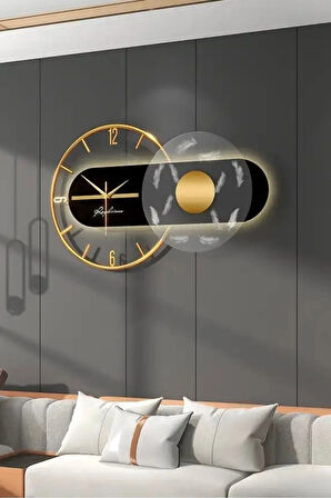 Renessa Exclusive ( Quartz Mekanizmalı ) Özel Seri Dekoratif Metal Ahşap Duvar Saati