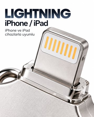 Çoklu Cihaz Uyumlu 128GB 4in1 USB Flash Bellek Lightning Type-C USB-A MicroUSB