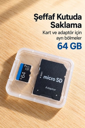 64 GB Micro SD Hafıza Kartı Adaptörlü Kutulu Set