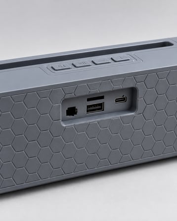 Uzun Yatay Tasarımlı USB ve Hafıza Kartı Destekli Şarjlı Masaüstü Bluetooth Hoparlör