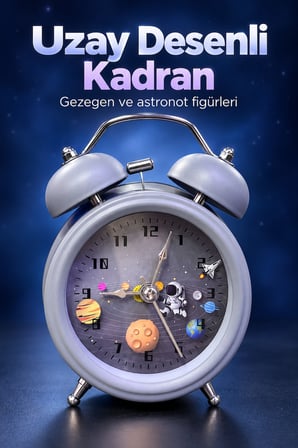 Çift Çanlı Analog Çalar Saat Dekoratif Masa Saati