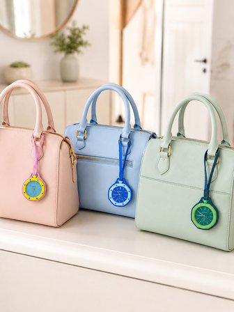 Çanta ve Anahtarlık İçin Askılı Analog Taşınabilir Charm Saat Mavi