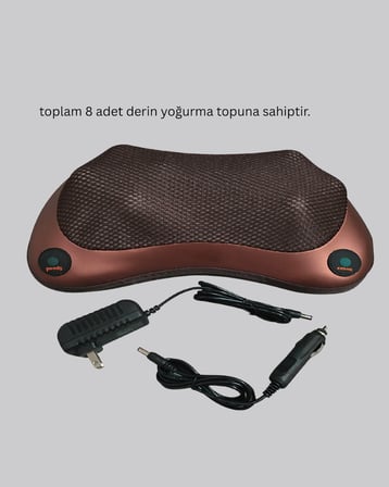 Isıtma Özellikli Derin Yoğurma Masaj Yastığı Priz & Çakmak Girişli