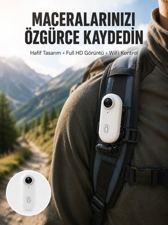Geniş Açı Lensli WiFi Spor ve Vlog Kamerası Yeni Nesil