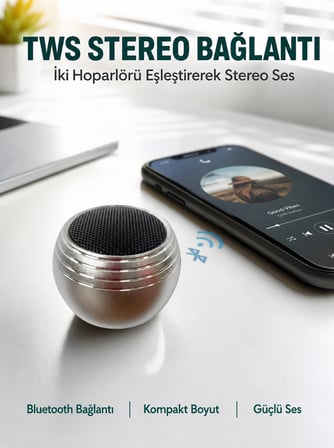 Mini Kablosuz Hoparlör Derin Bas TWS Bağlantı Şarjlı Model Yeni Nesil