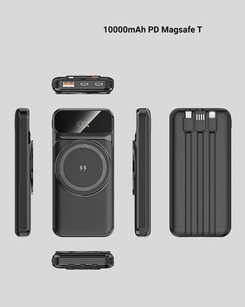 15W Kablosuz Hızlı Şarjlı 10000 mAh Powerbank – Taşınabilir, LED Göstergeli