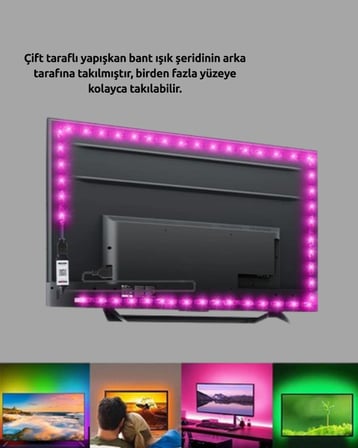 RF Kumandalı Renk Değiştiren TV LED Şerit MT