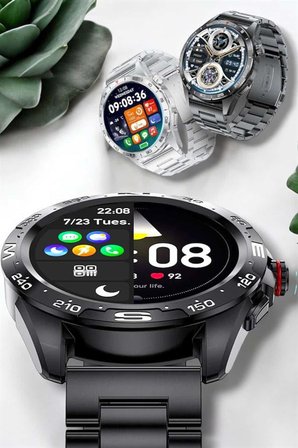 Akıllı Saat Sağlık ve Fitness Takibi Bluetooth Bağlantılı Dokunmatik Ekran