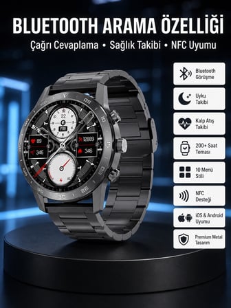 Çağrı Cevaplama Sesli Asistan Çoklu Dil Desteği 5.0 Bluetooth Akıllı Saat
