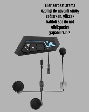 Bluetooth 5.0 Motosiklet Kask Kulaklık Eller Serbest ve Müzik Özellikli Yeni Nesil