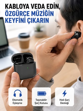 TWS Pro 5 Bluetooth Kulaklık – Kablosuz ve Şarj Kutulu Tasarım Yeni Nesil