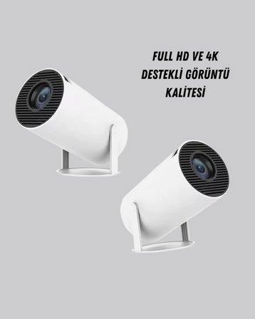 Full HD 4K Destekli Akıllı Projeksiyon – 130 inç Ekran, Uzun Ömürlü Ampul ve Çoklu Giriş