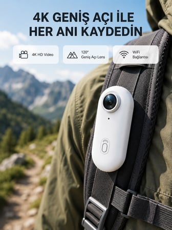 4K Full HD Spor Kamerası 360° Klips ve WiFi Özellikli
