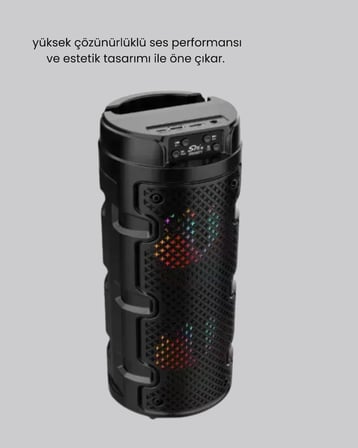 Bluetooth . Kablosuz Hoparlör Çift Sürücülü Yüksek Ses Kalitesi Kompakt Tasarım