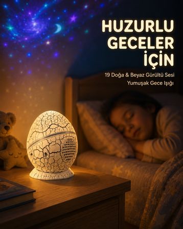 14 Renkli Nebula Yıldız Projektör + Müzik + Gürültü Cihazı + Zamanlayıcılı