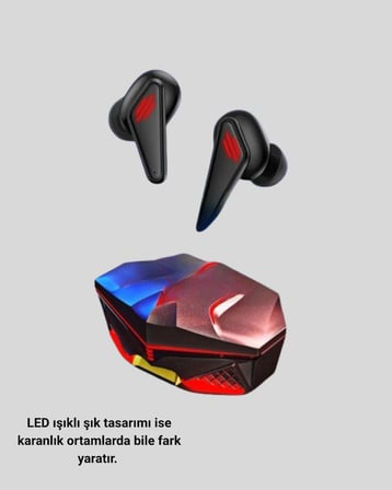 Kablosuz Bluetooth Kulaklık Düşük Gecikmeli D Ses ve LED Işıklı Tasarım