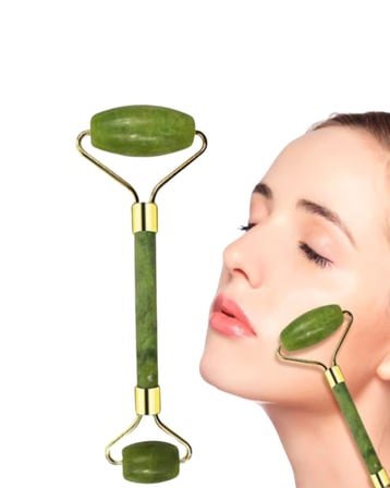 Jade Roller ve Gua Sha Taşı Yüz Bakım Masaj Seti