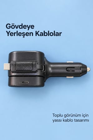 Uzayabilen Yassı Kablolu Çakmaklık Şarj Cihazı Type C ve Lightning