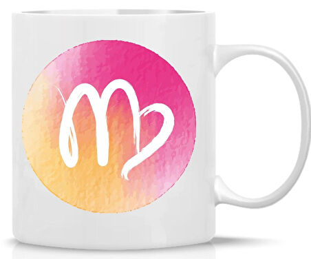 Başak Burcu Kupa | Renkli Burç Tasarımı | Özlü Sözlü Hediye Kupa | Astroloji Temalı Bardak