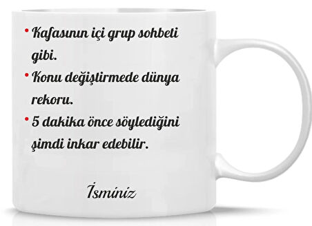 İkizler Burcu Kupa | Renkli Burç Tasarımı | Özlü Sözlü Hediye Kupa | Astroloji Temalı Bardak