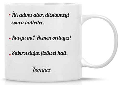 Koç Burcu Kupa | Renkli Burç Tasarımı | Özlü Sözlü Hediye Kupa | Astroloji Temalı Bardak