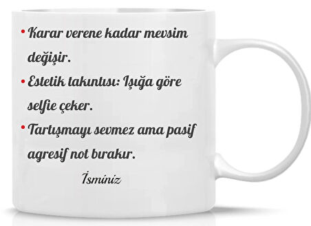 Terazi Burcu Kupa | Renkli Burç Tasarımı | Özlü Sözlü Hediye Kupa | Astroloji Temalı Bardak