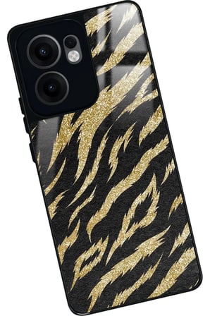 Oppo Reno 13F Uyumlu Kahverengi Zebra Tasarımlı Parlak Silikon Kılıf
