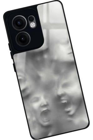 Oppo Reno 13F Uyumlu Beyaz Sanat Tasarımlı Parlak Silikon Kılıf