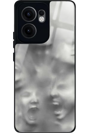 Oppo Reno 13F Uyumlu Beyaz Sanat Tasarımlı Parlak Silikon Kılıf