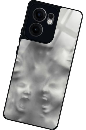 Oppo Reno 13F Uyumlu Beyaz Sanat Tasarımlı Parlak Silikon Kılıf