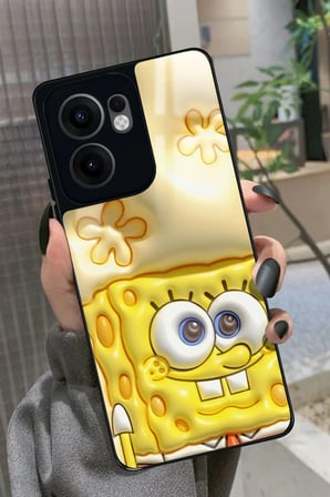 Oppo Reno 13F Uyumlu Sunger Bob Tasarımlı Parlak Silikon Kılıf