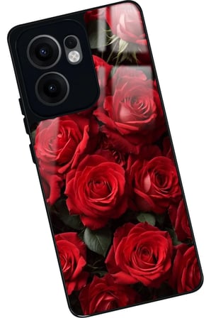 Oppo Reno 13F Uyumlu Gül Tasarımlı Parlak Silikon Kılıf