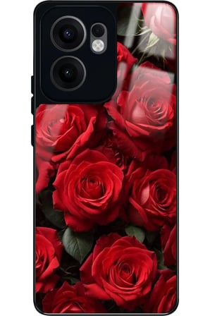 Oppo Reno 13F Uyumlu Gül Tasarımlı Parlak Silikon Kılıf