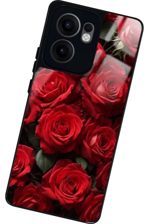 Oppo Reno 13F Uyumlu Gül Tasarımlı Parlak Silikon Kılıf