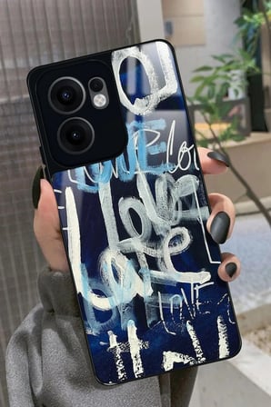 Oppo Reno 13F Uyumlu Love Yazılı Parlak Silikon Kılıf