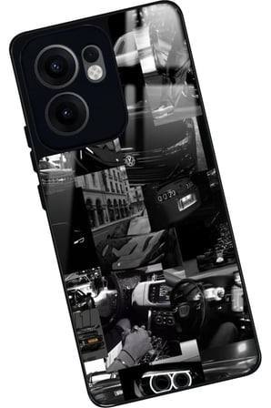 Oppo Reno 13F Uyumlu Araba Posteri Tasarımlı Parlak Silikon Kılıf