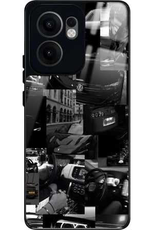 Oppo Reno 13F Uyumlu Araba Posteri Tasarımlı Parlak Silikon Kılıf