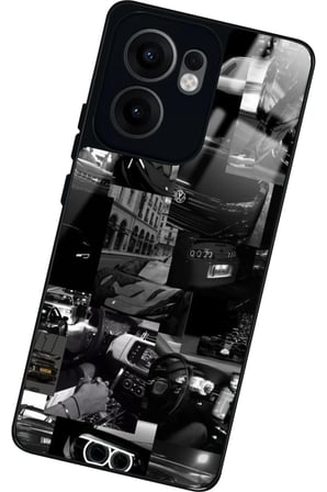 Oppo Reno 13F Uyumlu Araba Posteri Tasarımlı Parlak Silikon Kılıf