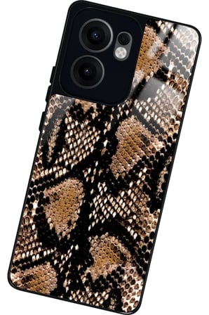 Oppo Reno 13F Uyumlu Yılan Derisi Tasarımlı Parlak Silikon Kılıf