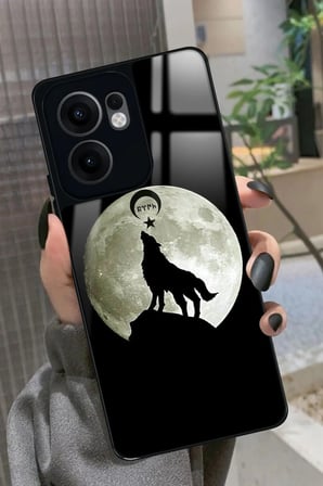 Oppo Reno 13F Uyumlu Bozkurt Tasarımlı Parlak Silikon Kılıf